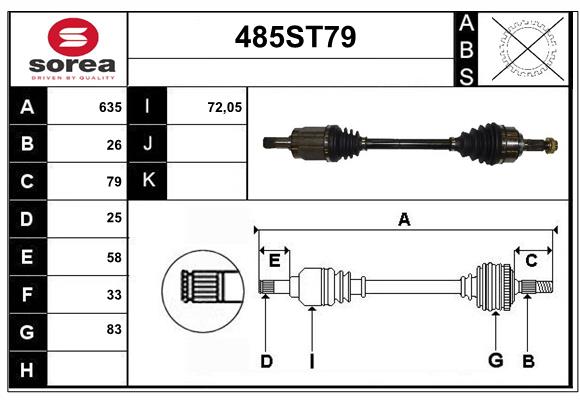Arbre de transmission STARTCAR 485ST79