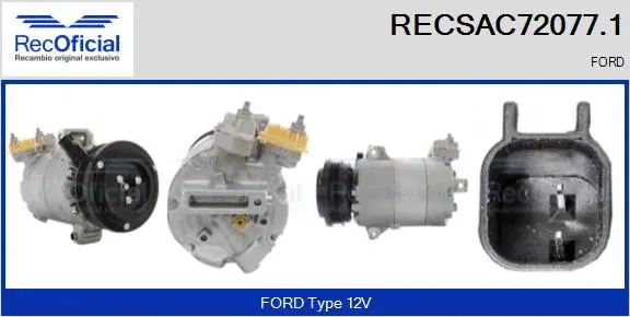 Compresseur, climatisation RECOFICIAL RECSAC72077.1