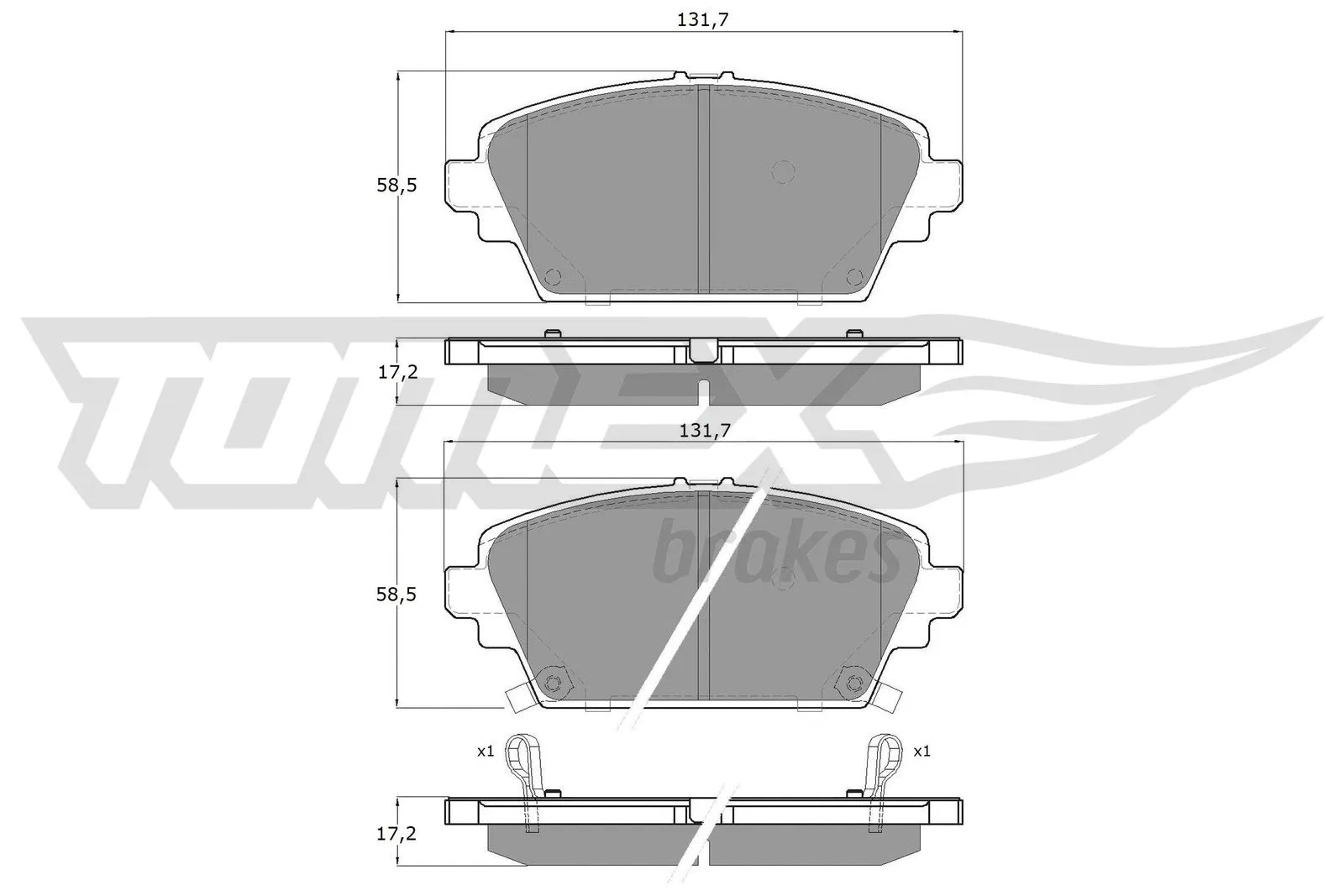 Kit de plaquettes de frein, frein à disque TOMEX Brakes TX 12-63