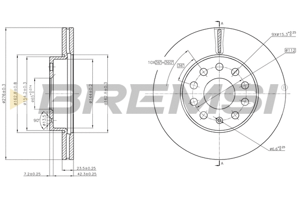 Disque de frein BREMSI CD8400V