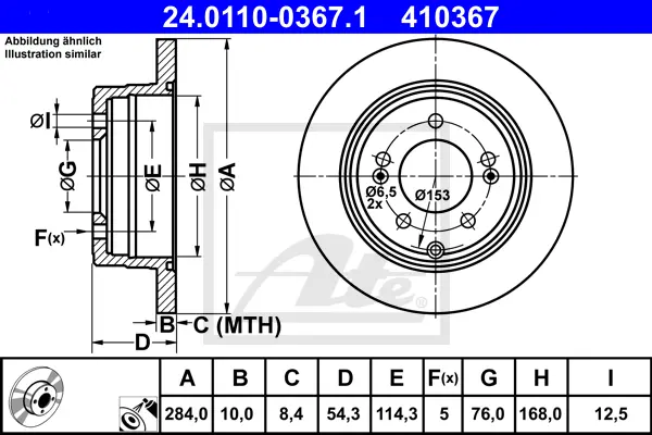 Disque de frein ATE-APAC 24.0110-0367.1