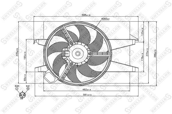 Ventilateur, refroidissement du moteur STELLOX 29-99403-SX