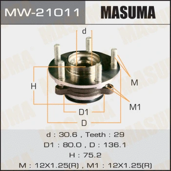 Kit de roulements de roue MASUMA MW-21011