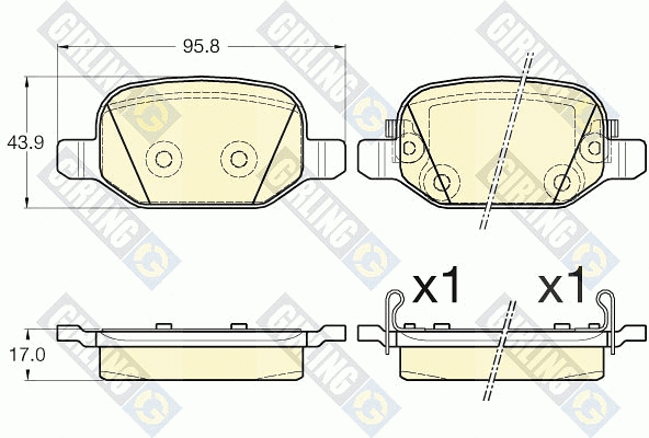 Kit de plaquettes de frein, frein à disque GIRLING 6120021