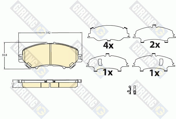 Kit de plaquettes de frein, frein à disque GIRLING 6136226