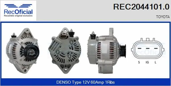 Alternateur RECOFICIAL REC2044101.0