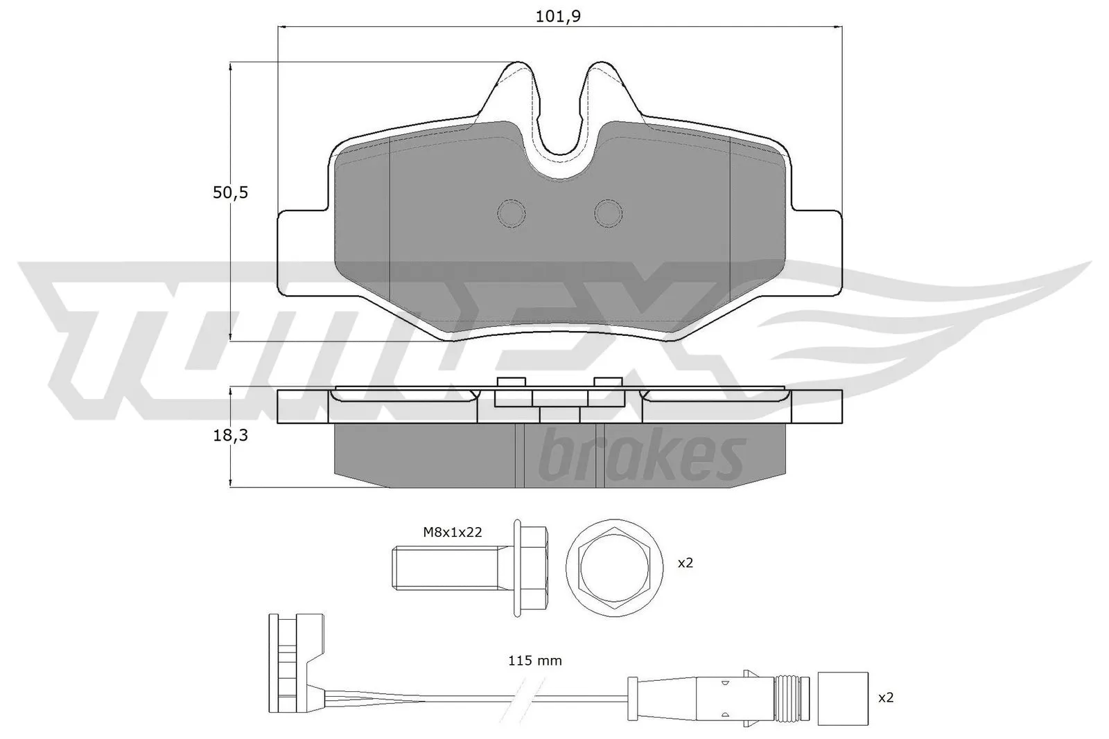 Kit de plaquettes de frein, frein à disque TOMEX Brakes TX 15-13