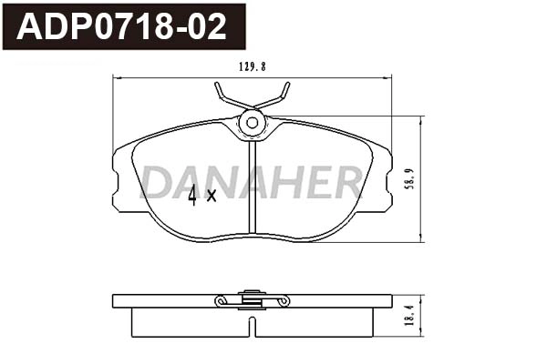 Kit de plaquettes de frein, frein à disque DANAHER ADP0718-02