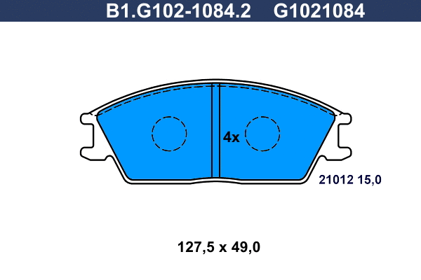 Kit de plaquettes de frein, frein à disque GALFER B1.G102-1084.2