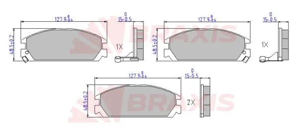 Kit de plaquettes de frein, frein à disque BRAXIS AA0645
