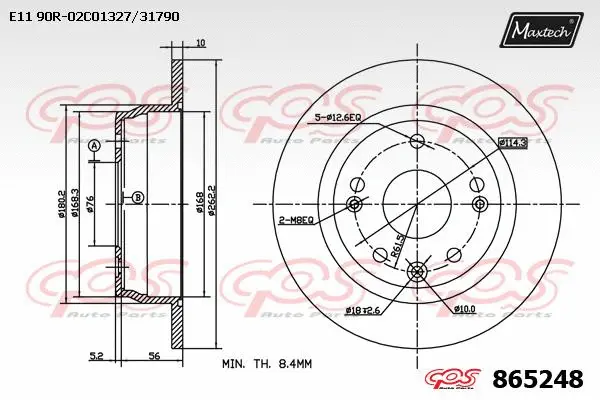 Disque de frein MAXTECH 865248