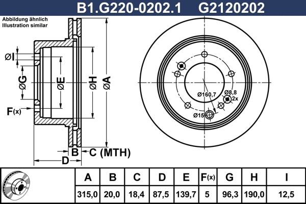 Disque de frein GALFER B1.G220-0202.1