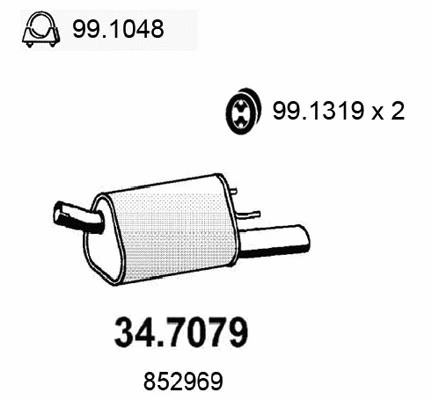 Silencieux arrière ASSO 34.7079