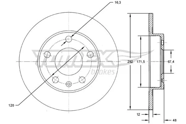 Disque de frein TOMEX Brakes TX 72-70