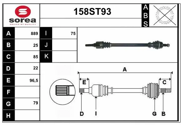 Arbre de transmission STARTCAR 158ST93