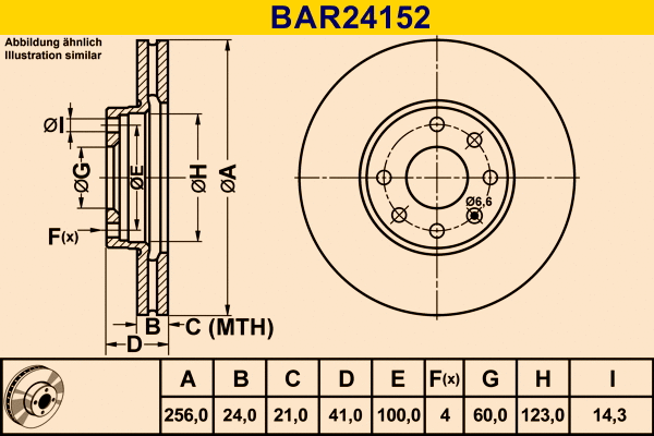 Disque de frein BARUM BAR24152