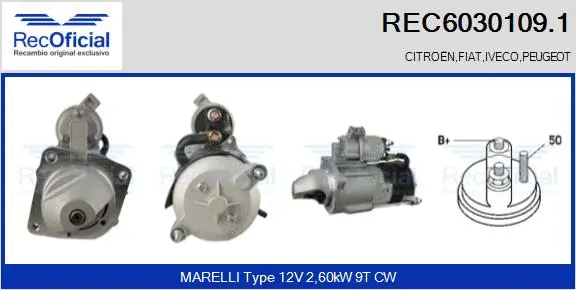 Démarreur RECOFICIAL REC6030109.1