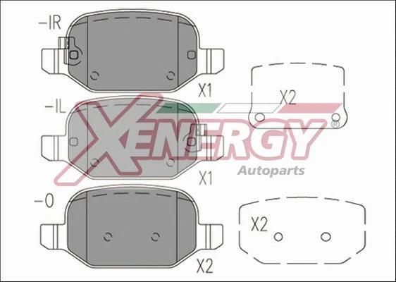 Kit de plaquettes de frein, frein à disque AP XENERGY X41171