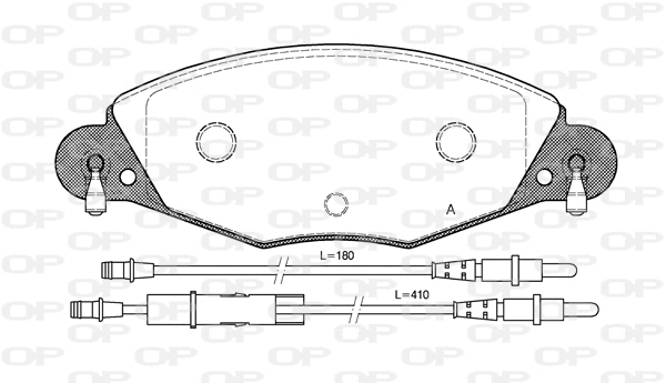 Kit de plaquettes de frein, frein à disque OPEN PARTS BPA0827.04