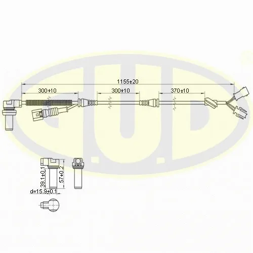 Capteur, vitesse de roue G.U.D. GABS01011