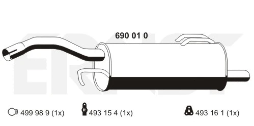 Silencieux arrière ERNST 690010