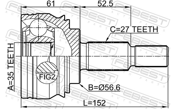 Jeu de joints, arbre de transmission FEBEST 2410-MEGIII