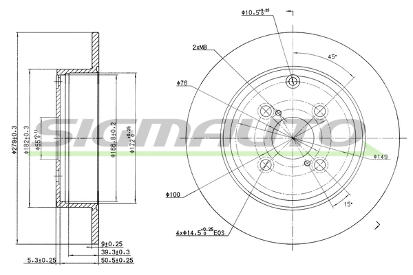 Disque de frein SIGMAUTO DBB421S