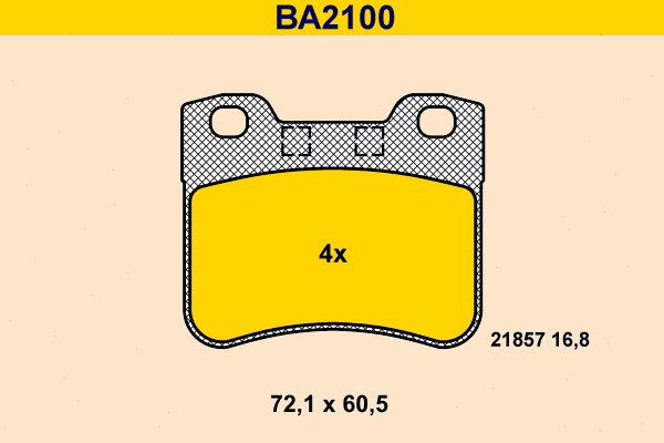 Kit de plaquettes de frein, frein à disque BARUM BA2100