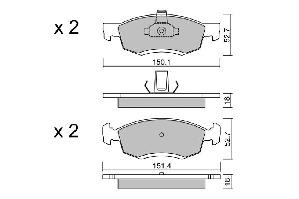 Kit de plaquettes de frein, frein à disque AISIN BPRE-1012