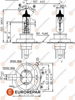 Ampoule, projecteur longue portée EUROREPAR 1616431180