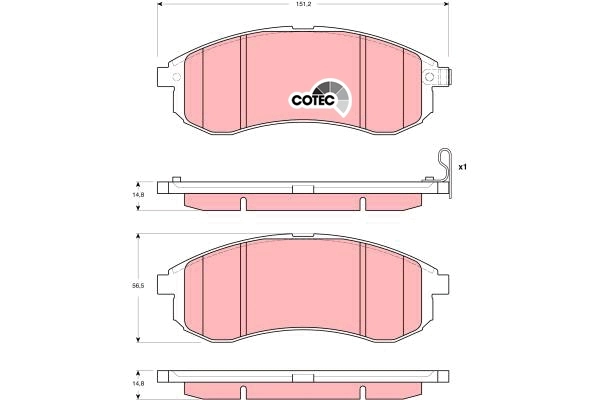 Kit de plaquettes de frein, frein à disque TRW GDB3380AT