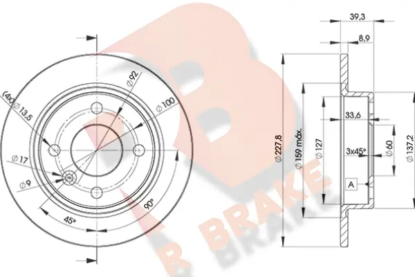 Disque de frein R BRAKE 78RBD26165
