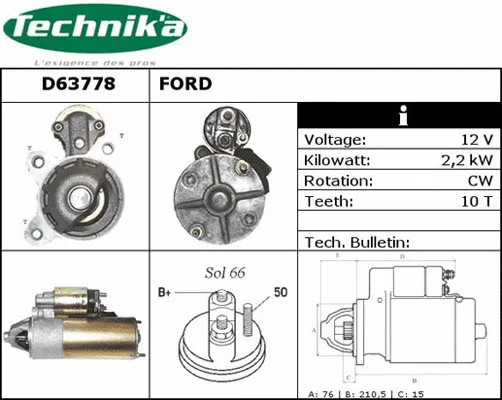 Démarreur Technika D63778