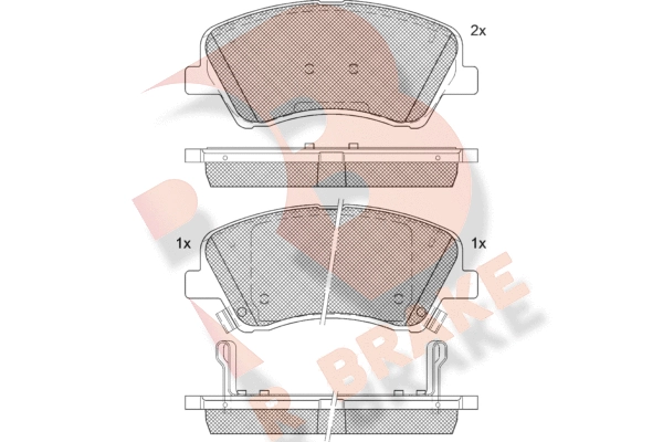 Kit de plaquettes de frein, frein à disque R BRAKE RB2298-207