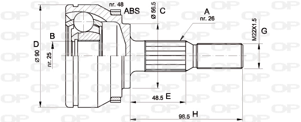 Jeu de joints, arbre de transmission OPEN PARTS CVJ5132.10