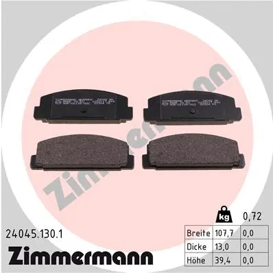 Kit de plaquettes de frein, frein à disque ZIMMERMANN 24045.130.1