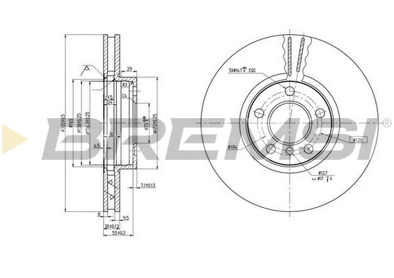 Disque de frein BREMSI CD7256V