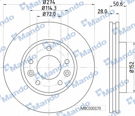 Disque de frein MANDO MBC030170