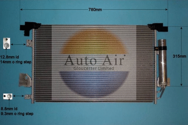 Condenseur, climatisation AUTO AIR GLOUCESTER 16-9006