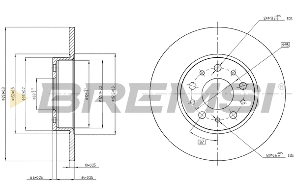Disque de frein BREMSI CD8286S