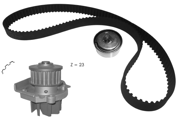 Pompe à eau + kit de courroie crantée TECDRIVE TKPE0051