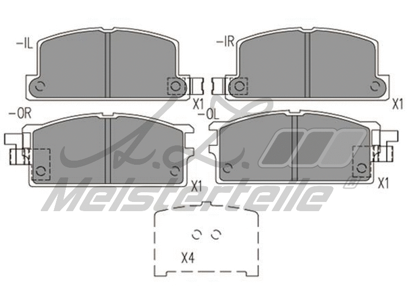 Kit de plaquettes de frein, frein à disque A.Z. Meisterteile AZMT-44-022-2397