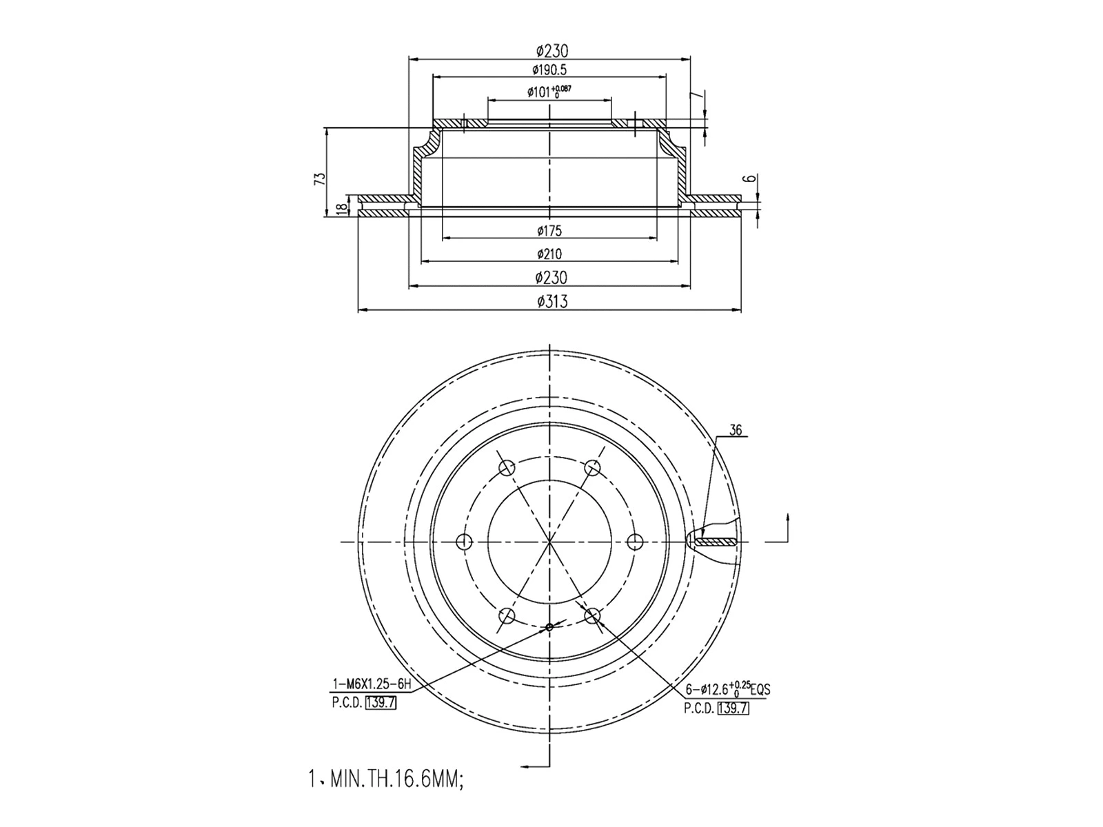 Disque de frein A.Z. Meisterteile AZMT-44-024-1482