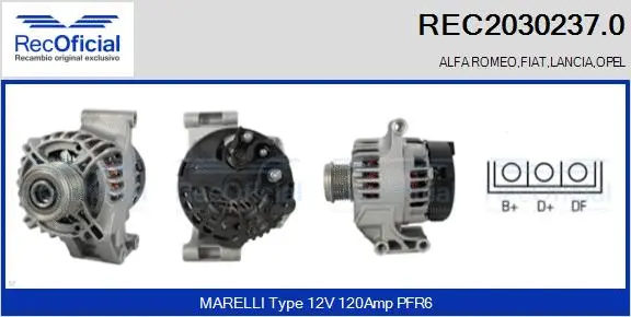 Alternateur RECOFICIAL REC2030237.0