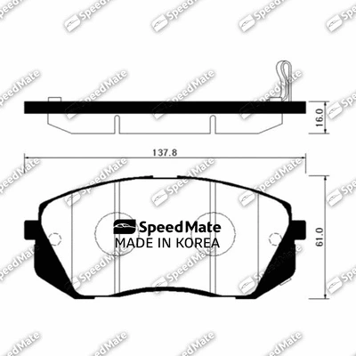 Kit de plaquettes de frein, frein à disque SpeedMate SM-BPH037