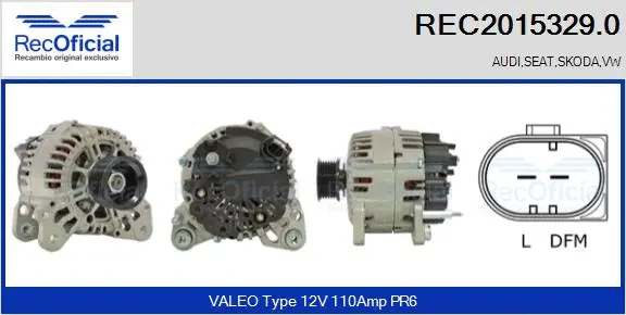 Alternateur RECOFICIAL REC2015329.0
