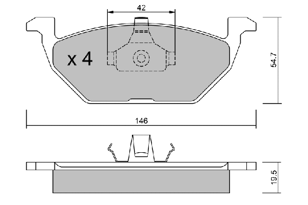 Kit de plaquettes de frein, frein à disque AISIN BPVW-1012
