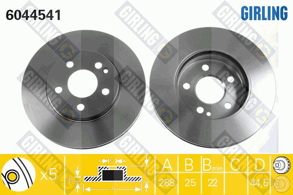 Disque de frein GIRLING 6044541