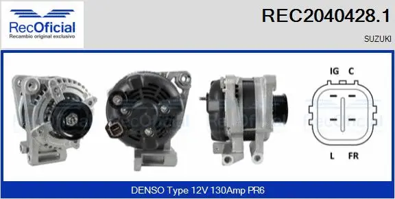 Alternateur RECOFICIAL REC2040428.1