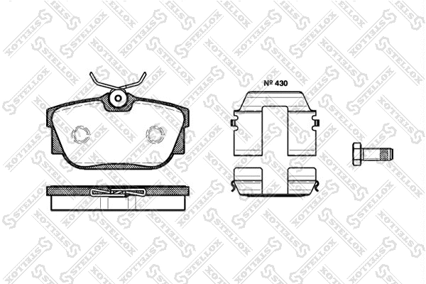 Kit de plaquettes de frein, frein à disque STELLOX 778 010B-SX